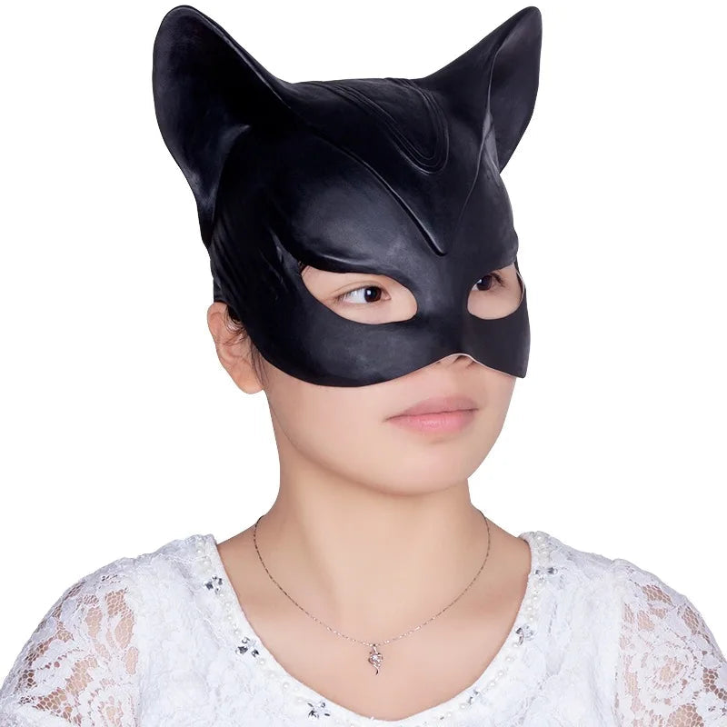 Masque Catwoman en Latex pour Cosplay et Halloween – Costume Sexy pour Adultes