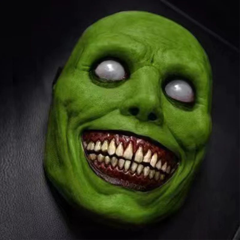 Masque Halloween Réaliste Smiley Demon en Latex – Masque Complet Effrayant pour Fête d'Horreur et Cosplay