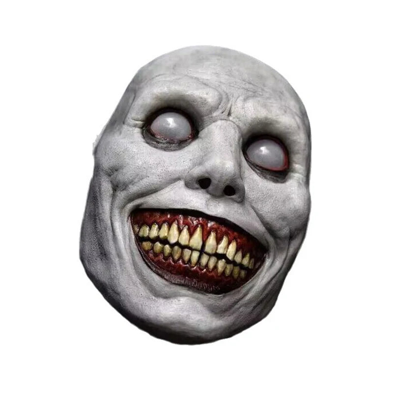 Masque Halloween Réaliste Smiley Demon en Latex – Masque Complet Effrayant pour Fête d'Horreur et Cosplay