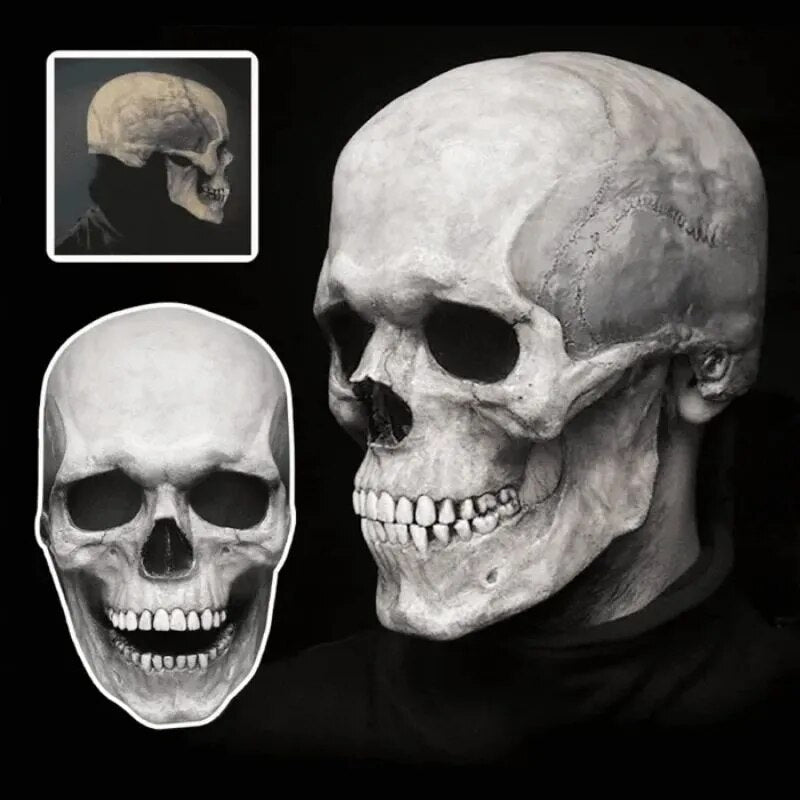 Masque Halloween Réaliste en Latex avec Mâchoire Mobile – Masque Qui Fait Peur pour Cosplay et Fêtes