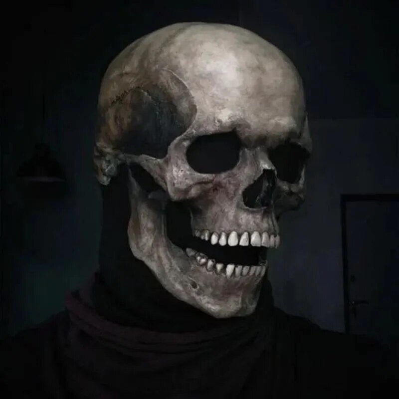Masque Halloween Réaliste en Latex avec Mâchoire Mobile – Masque Qui Fait Peur pour Cosplay et Fêtes