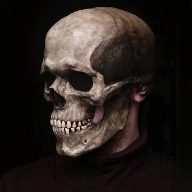 Masque Halloween Réaliste en Latex avec Mâchoire Mobile – Masque Qui Fait Peur pour Cosplay et Fêtes
