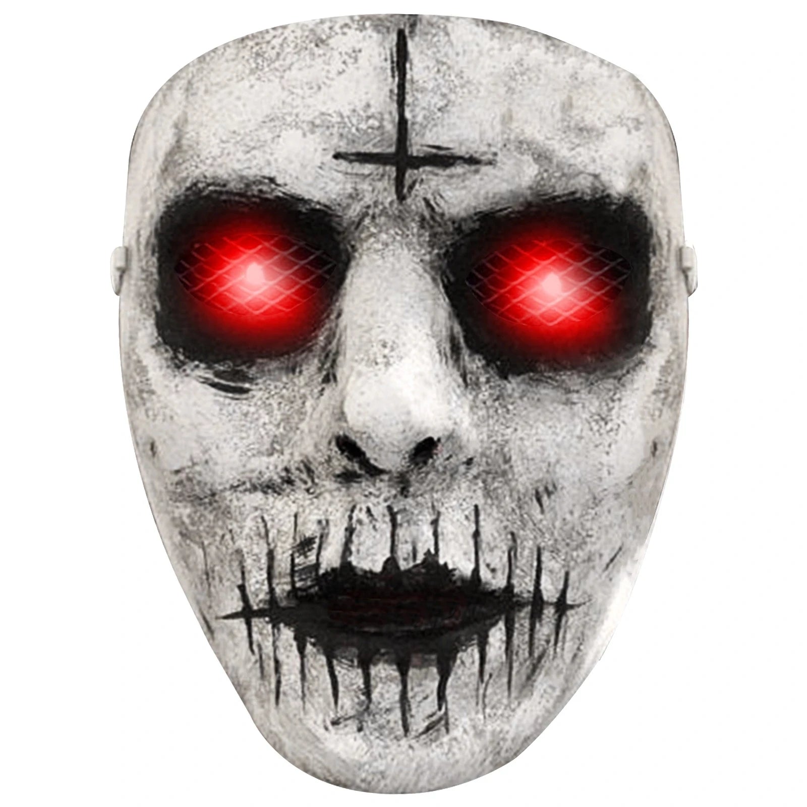 Masque Halloween en Latex avec LED Rouge – Masque de Démon Effrayant pour Fête