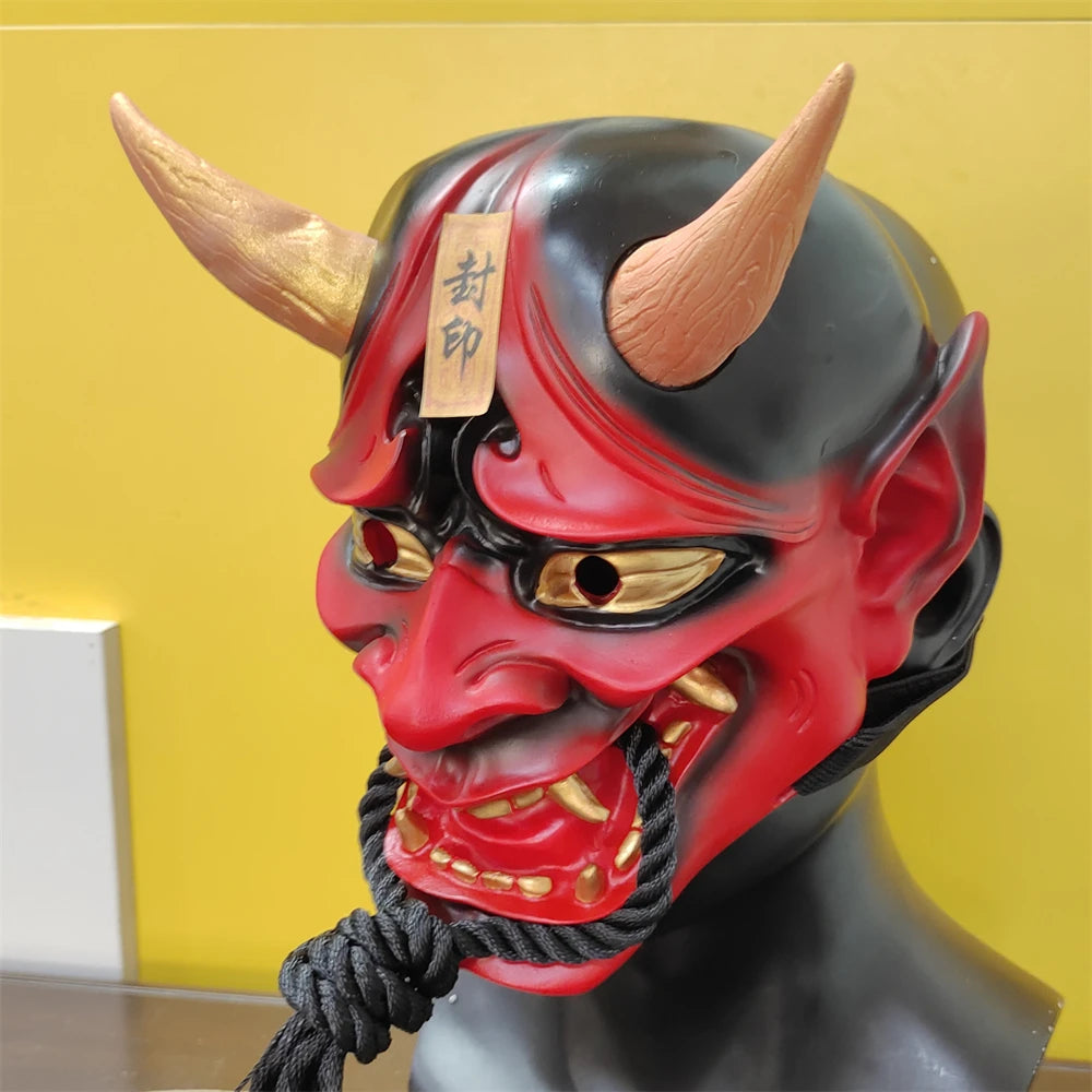 Masque Hannya en Résine pour Cosplay et Halloween – Démons Traditionnels avec Finition Brillante
