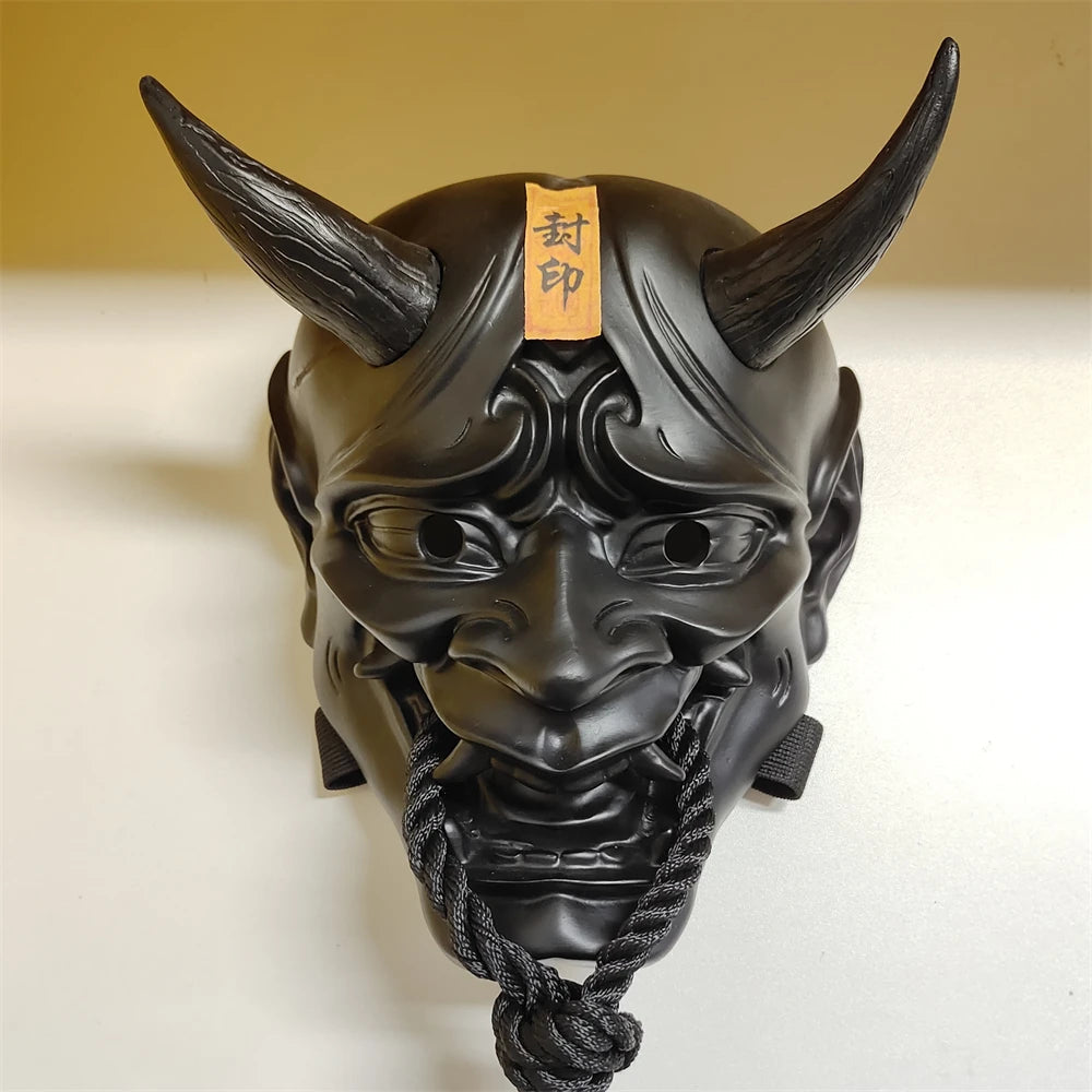 Hannya Resin Mask for Cosplay and Halloween – Traditional Demons with Glossy Finish