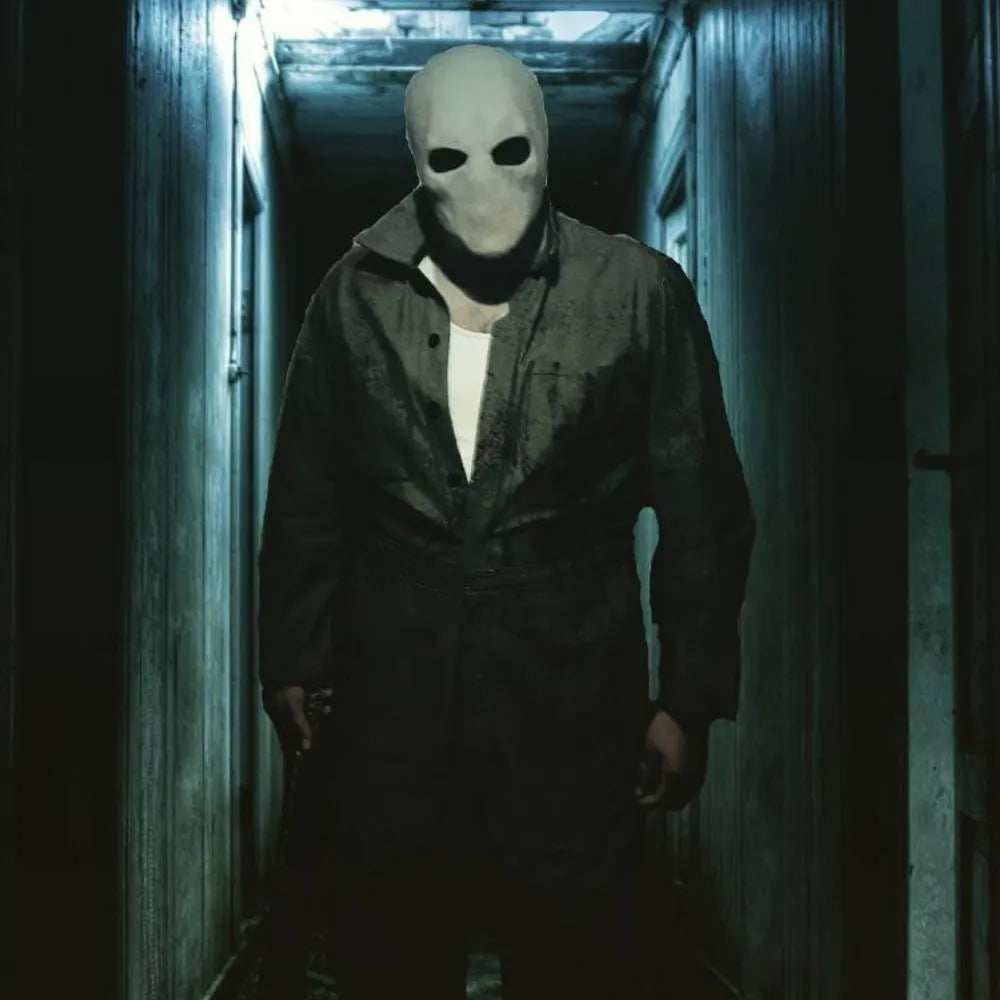 Masque Slenderman en Latex pour Costume d'Halloween – Masque Faceless Unisexe