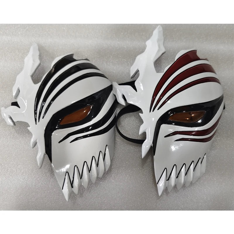 Masque à Demi-Face Ichigo Kurosaki Hollow en Acrylique – Cosplay et Halloween avec Détails Authentiques et Lentilles Ambrées