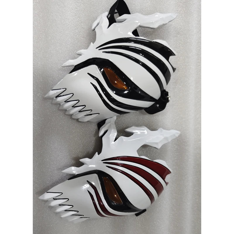 Masque à Demi-Face Ichigo Kurosaki Hollow en Acrylique – Cosplay et Halloween avec Détails Authentiques et Lentilles Ambrées