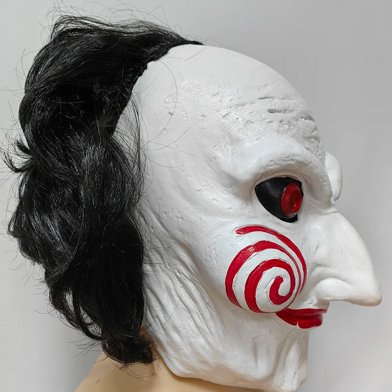 Masque d'Halloween en Latex Plein Visage - Effet Horrifique Style Saw pour Adultes