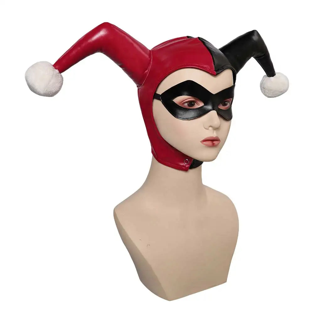 Masque de Bouffon en Faux Cuir avec Chapeau Jester pour Cosplay et Halloween