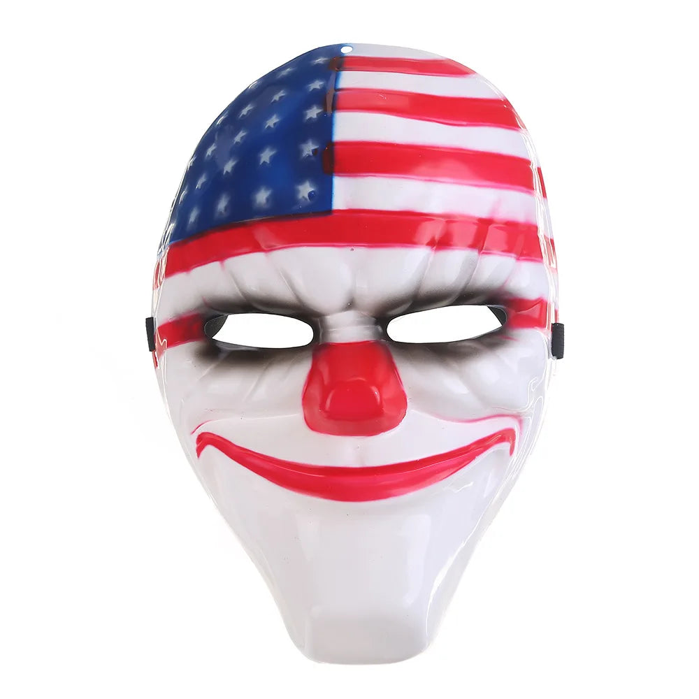 Masque de Clown Halloween en PVC pour Cosplay – Masque Complet Inspiré de Payday 2