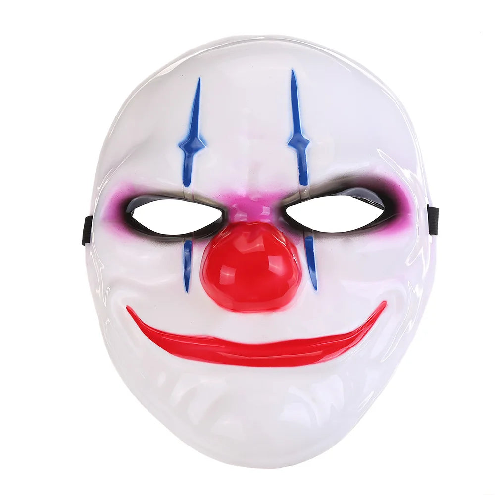 Masque de Clown Halloween en PVC pour Cosplay – Masque Complet Inspiré de Payday 2