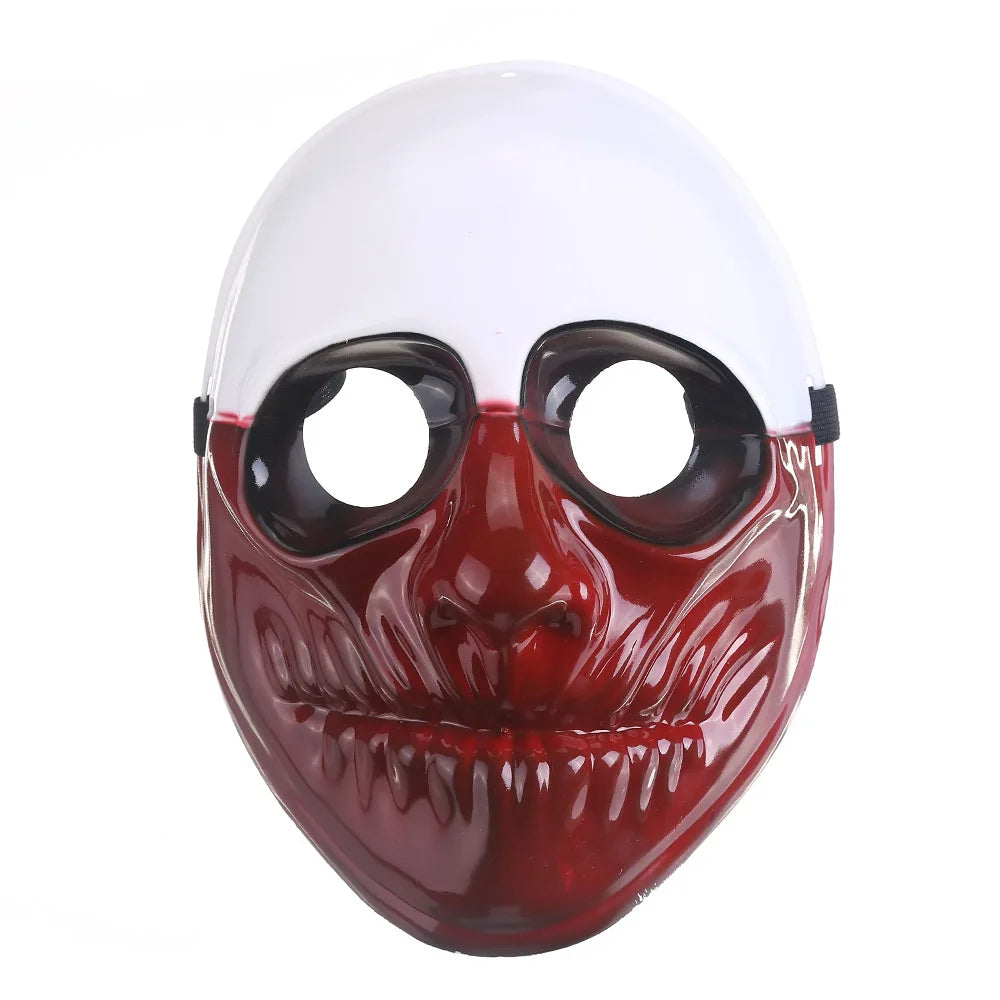 Masque de Clown Halloween en PVC pour Cosplay – Masque Complet Inspiré de Payday 2
