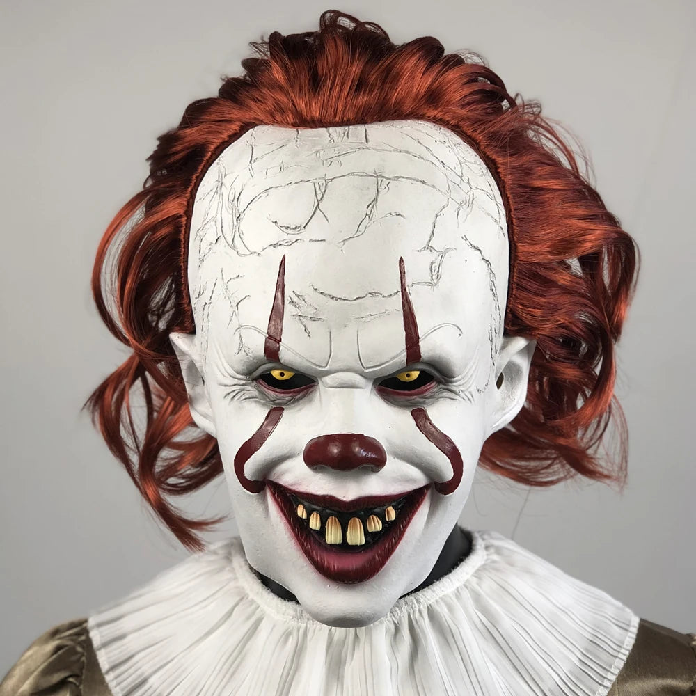 Masque de Clown Pennywise en Latex pour Halloween – Masque Horrifique de Cosplay