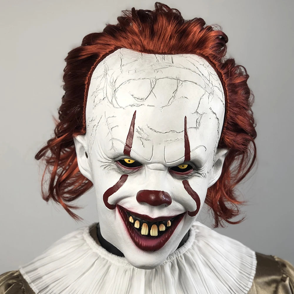 Masque de Clown Pennywise en Latex pour Halloween – Masque Horrifique de Cosplay