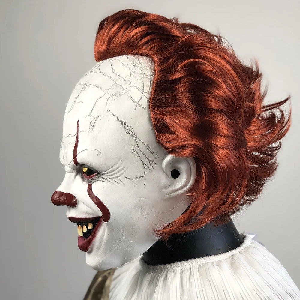 Masque de Clown Pennywise en Latex pour Halloween – Masque Horrifique de Cosplay