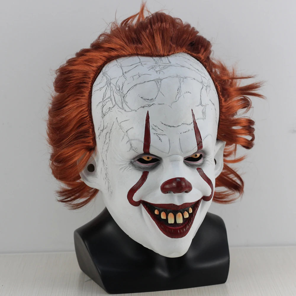 Masque de Clown Pennywise en Latex pour Halloween – Masque Horrifique de Cosplay