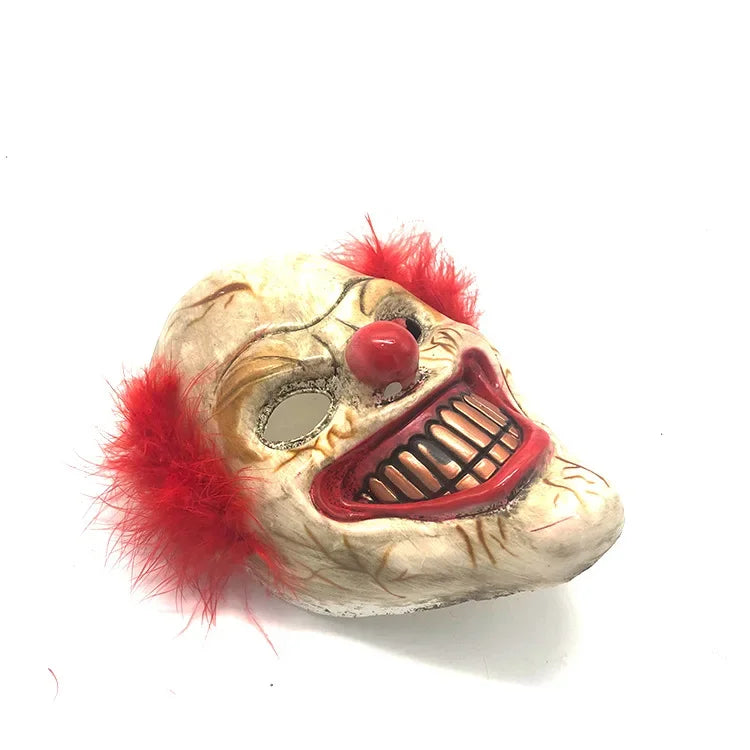 Masque de Clown Rétro Horrifique pour Halloween – Masque Unisexe avec Détails Distressés