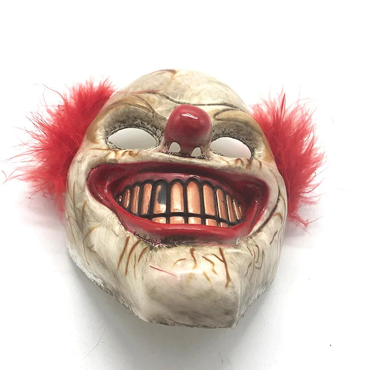 Masque de Clown Rétro Horrifique pour Halloween – Masque Unisexe avec Détails Distressés