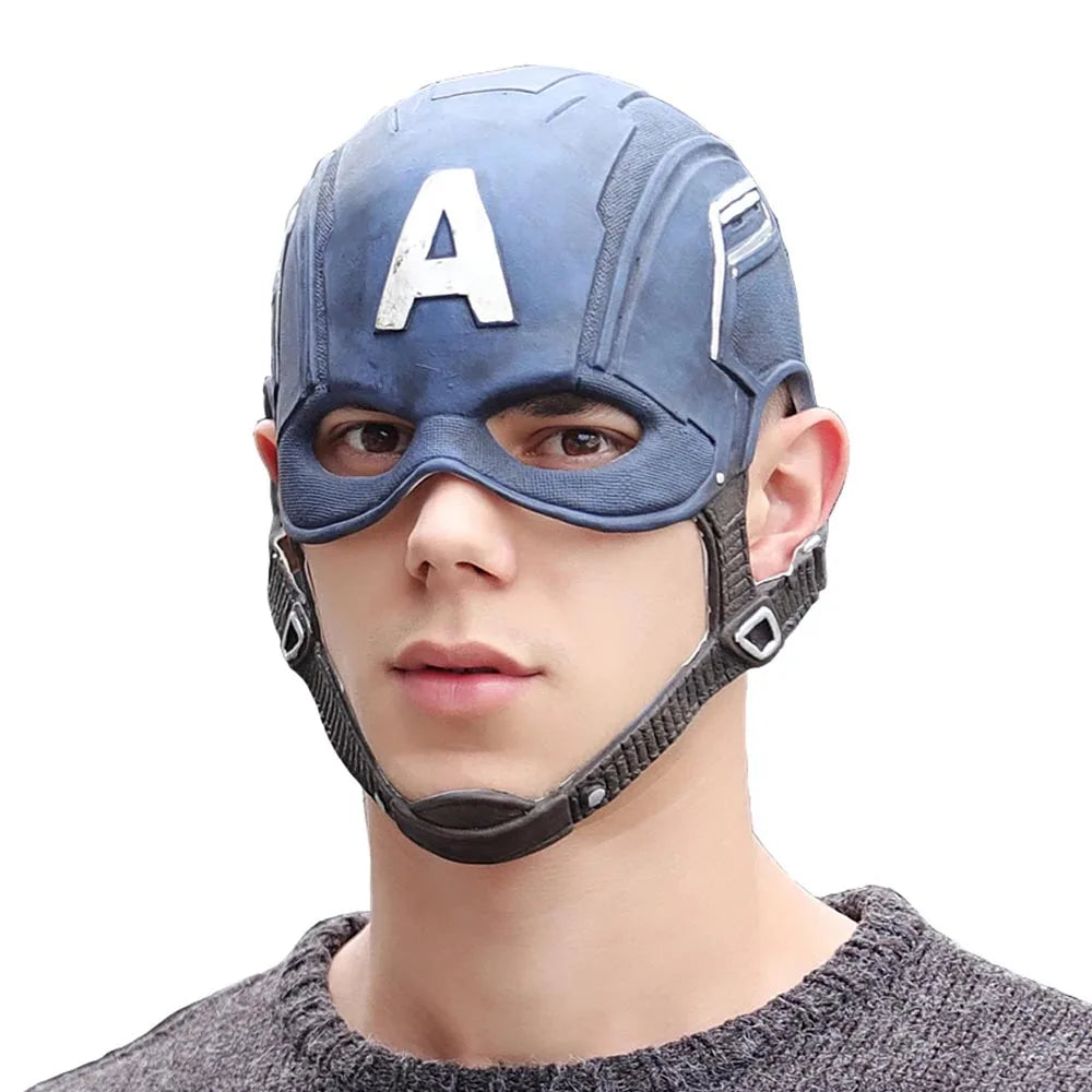 Masque de Cosplay Captain America en Latex pour Halloween – Casque Unisexe Détails Réalistes