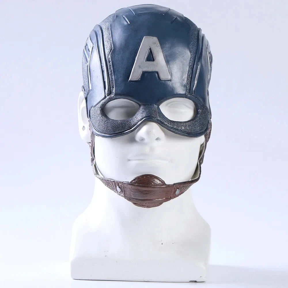 Masque de Cosplay Captain America en Latex pour Halloween – Casque Unisexe Détails Réalistes
