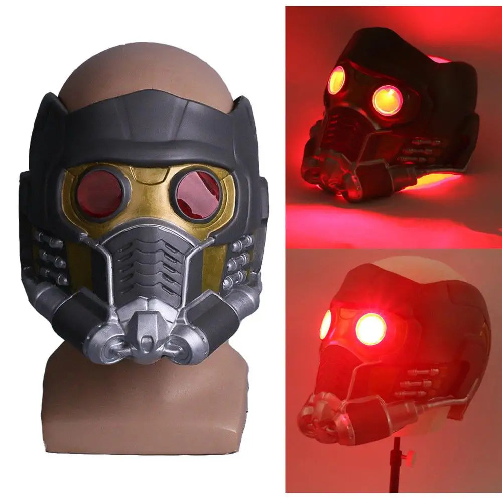 Masque de Cosplay Star Lord en Latex avec Éclairage LED – Costume Halloween 2025