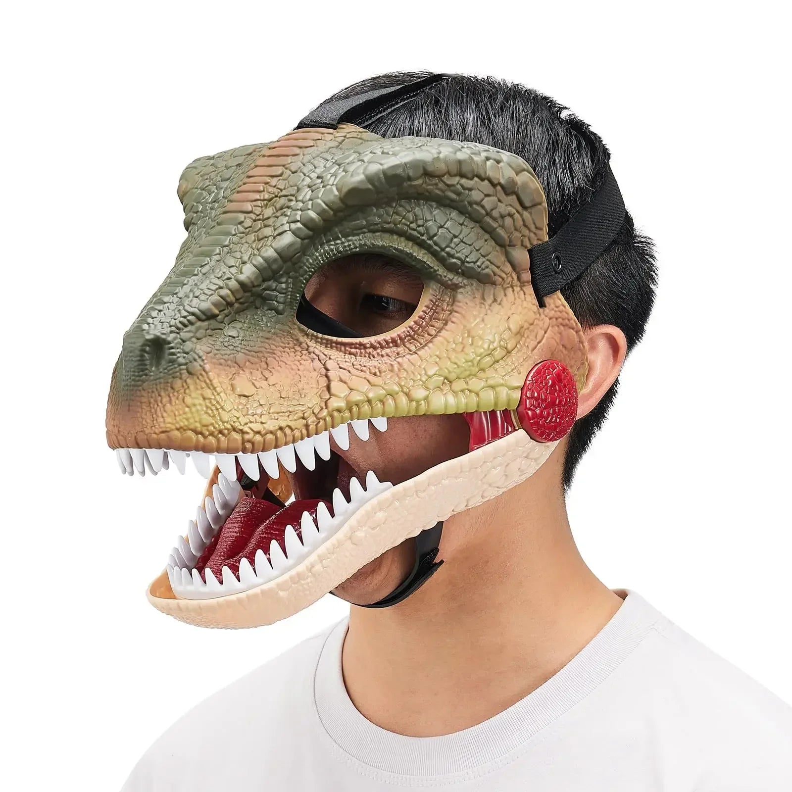 Masque de Dinosaure avec Mâchoire Mobile pour Cosplay et Halloween – Accessoire Réaliste