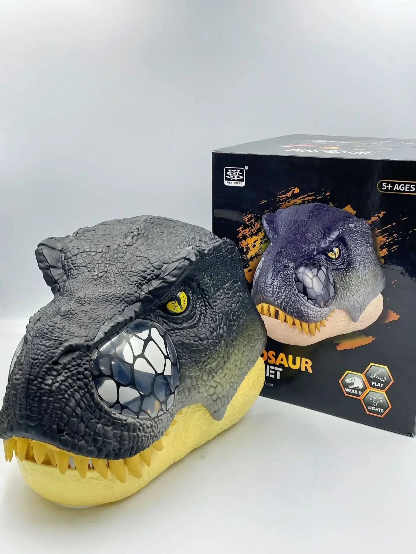 Masque de Dinosaure avec Mâchoire Mobile pour Cosplay et Halloween – Accessoire Réaliste