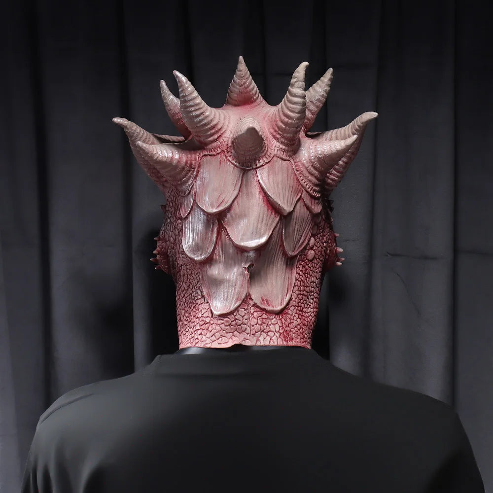 Masque de Dragon en Latex pour Cosplay – Casque Halloween 2025 Réaliste avec Écailles Texturées