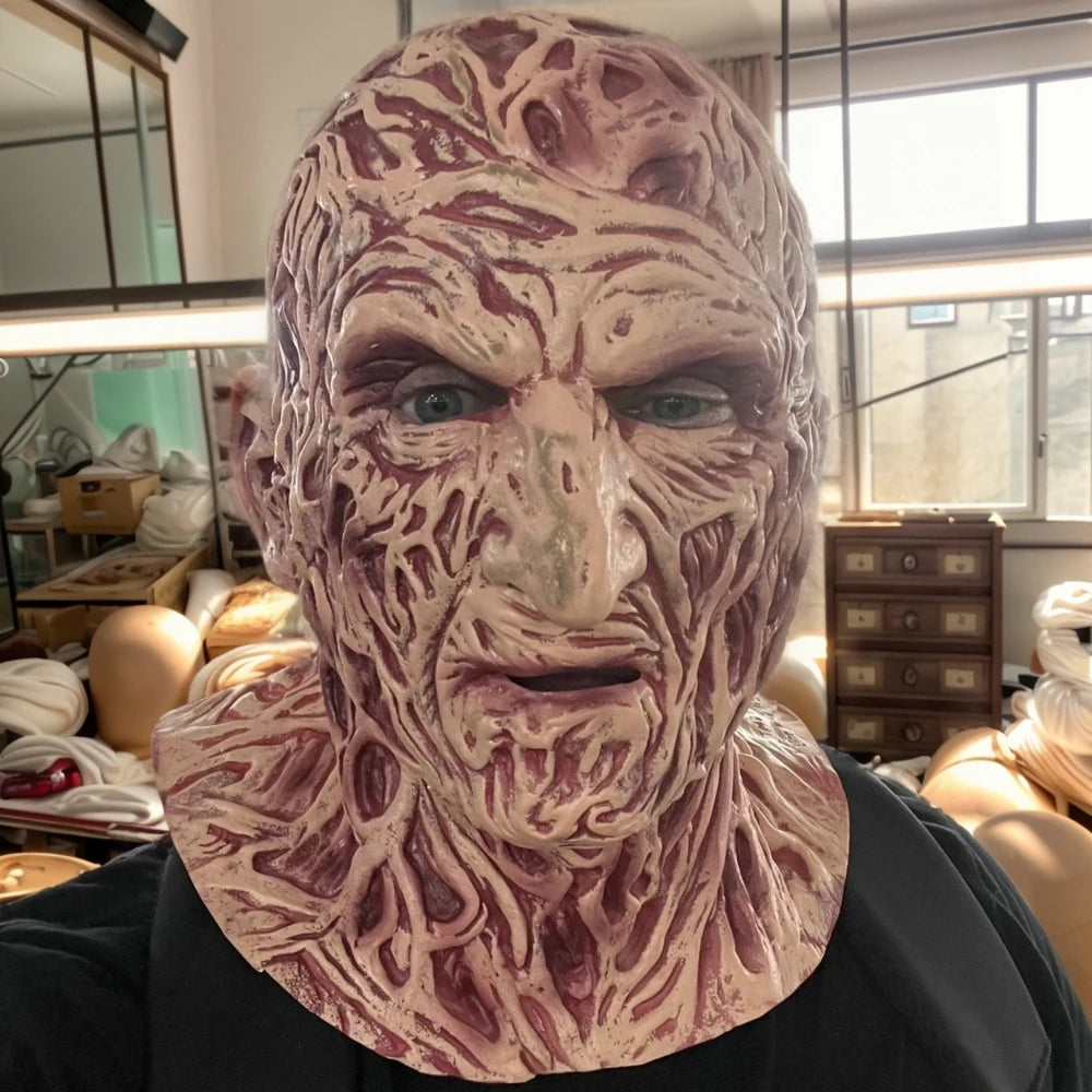 Masque de Freddy Krueger en Latex – Masque Complet Réaliste pour Halloween
