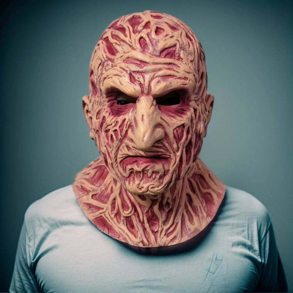 Masque de Freddy Krueger en Latex – Masque Complet Réaliste pour Halloween