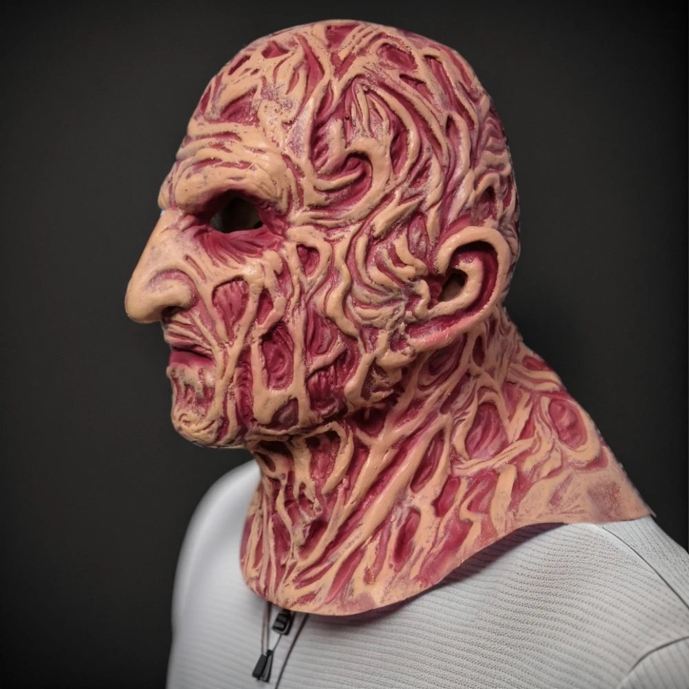 Masque de Freddy Krueger en Latex – Masque Complet Réaliste pour Halloween