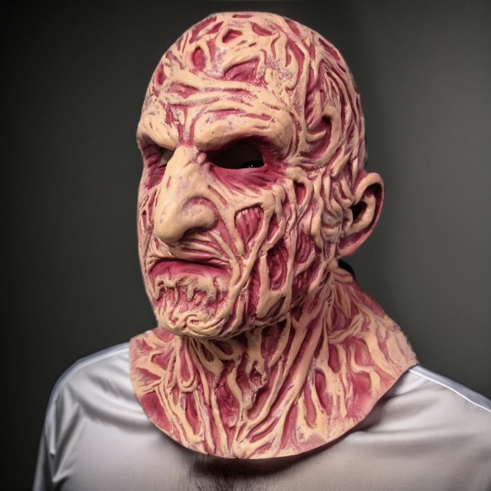 Masque de Freddy Krueger en Latex – Masque Complet Réaliste pour Halloween