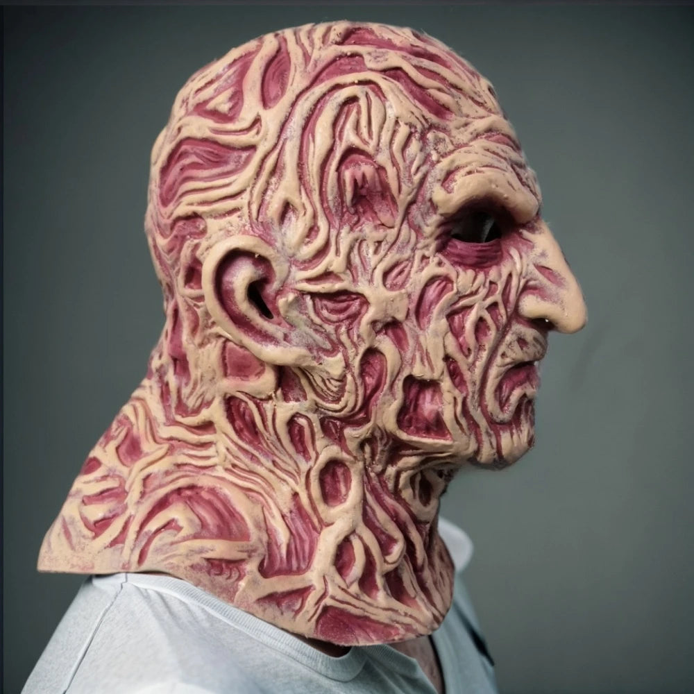 Masque de Freddy Krueger en Latex – Masque Complet Réaliste pour Halloween
