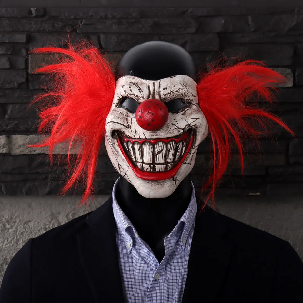 Masque de Joker en Latex à Demi-Face pour Halloween et Fêtes Thématiques