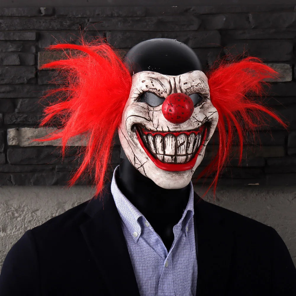 Masque de Joker en Latex à Demi-Face pour Halloween et Fêtes Thématiques