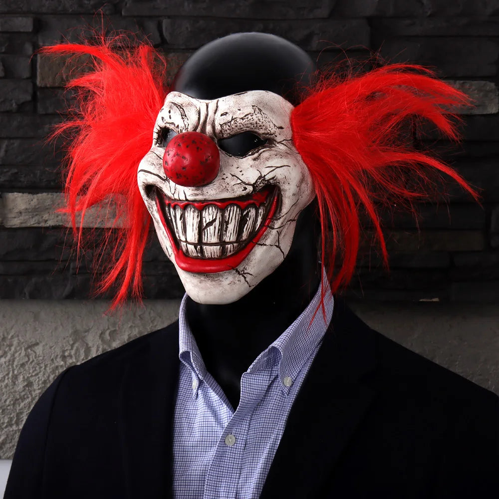Masque de Joker en Latex à Demi-Face pour Halloween et Fêtes Thématiques