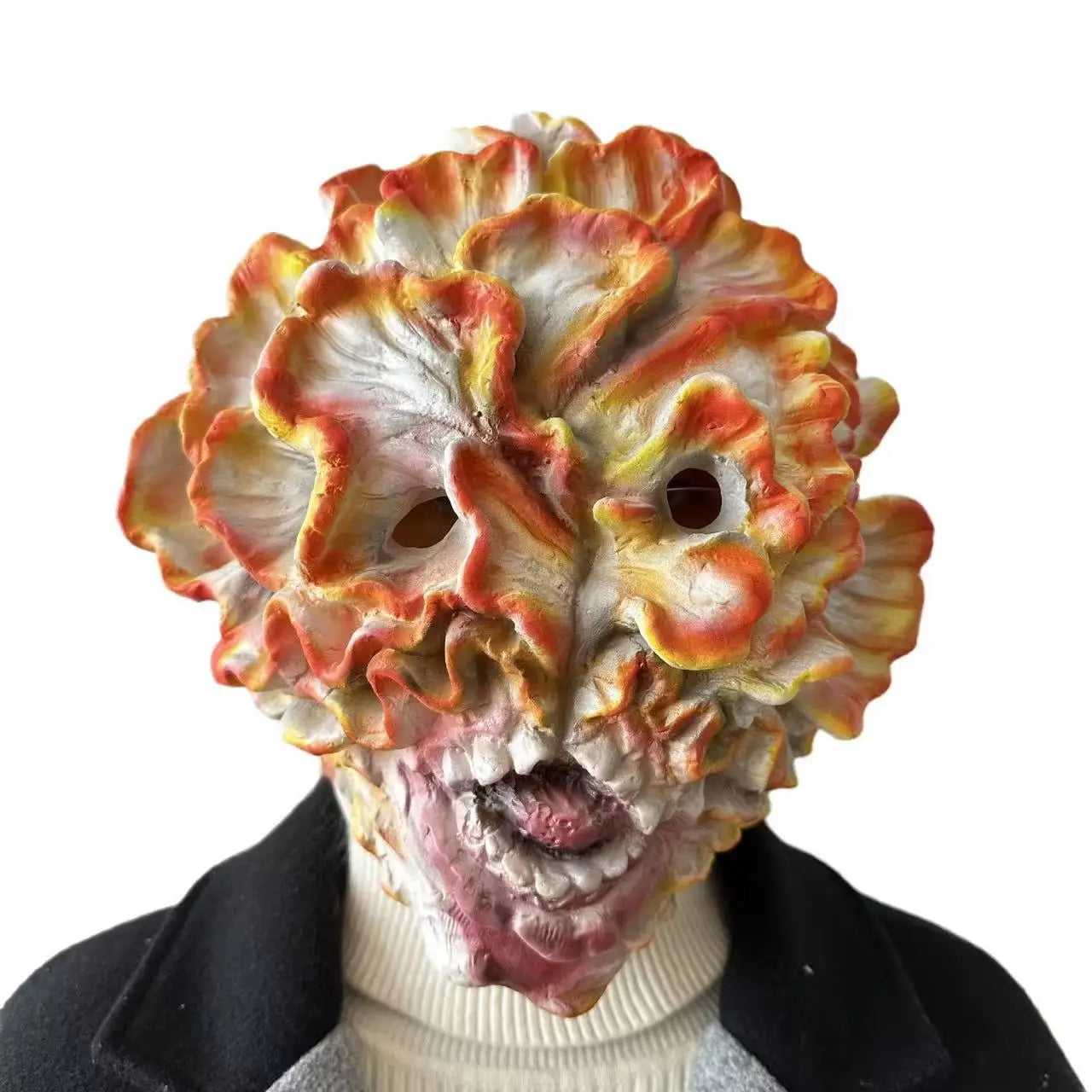 Masque de Monstre en Latex pour Cosplay – Effet Horrifique Complet pour Halloween, Couverture Tête et Cou, Détails Réalistes