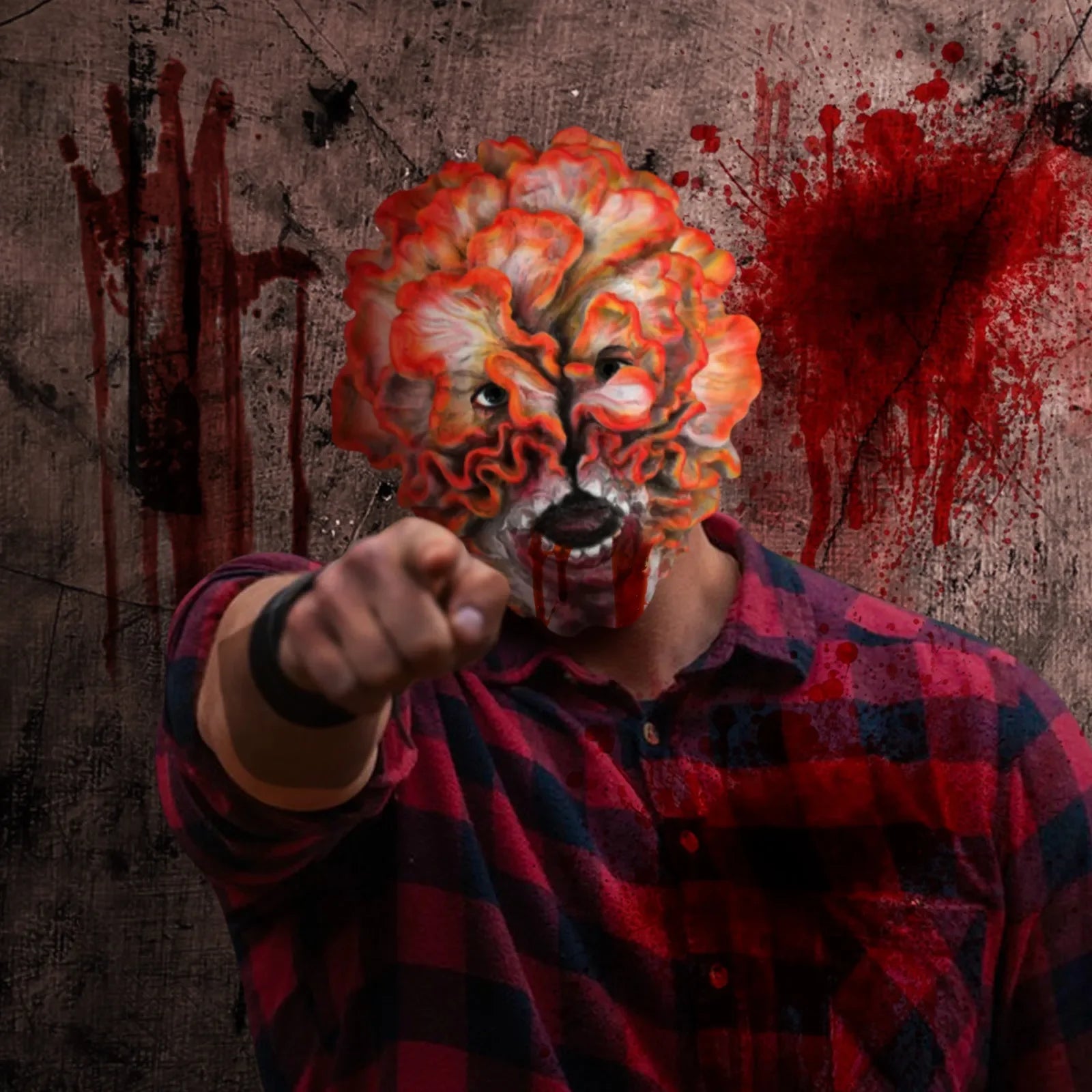 Masque de Monstre en Latex pour Cosplay – Effet Horrifique Complet pour Halloween, Couverture Tête et Cou, Détails Réalistes