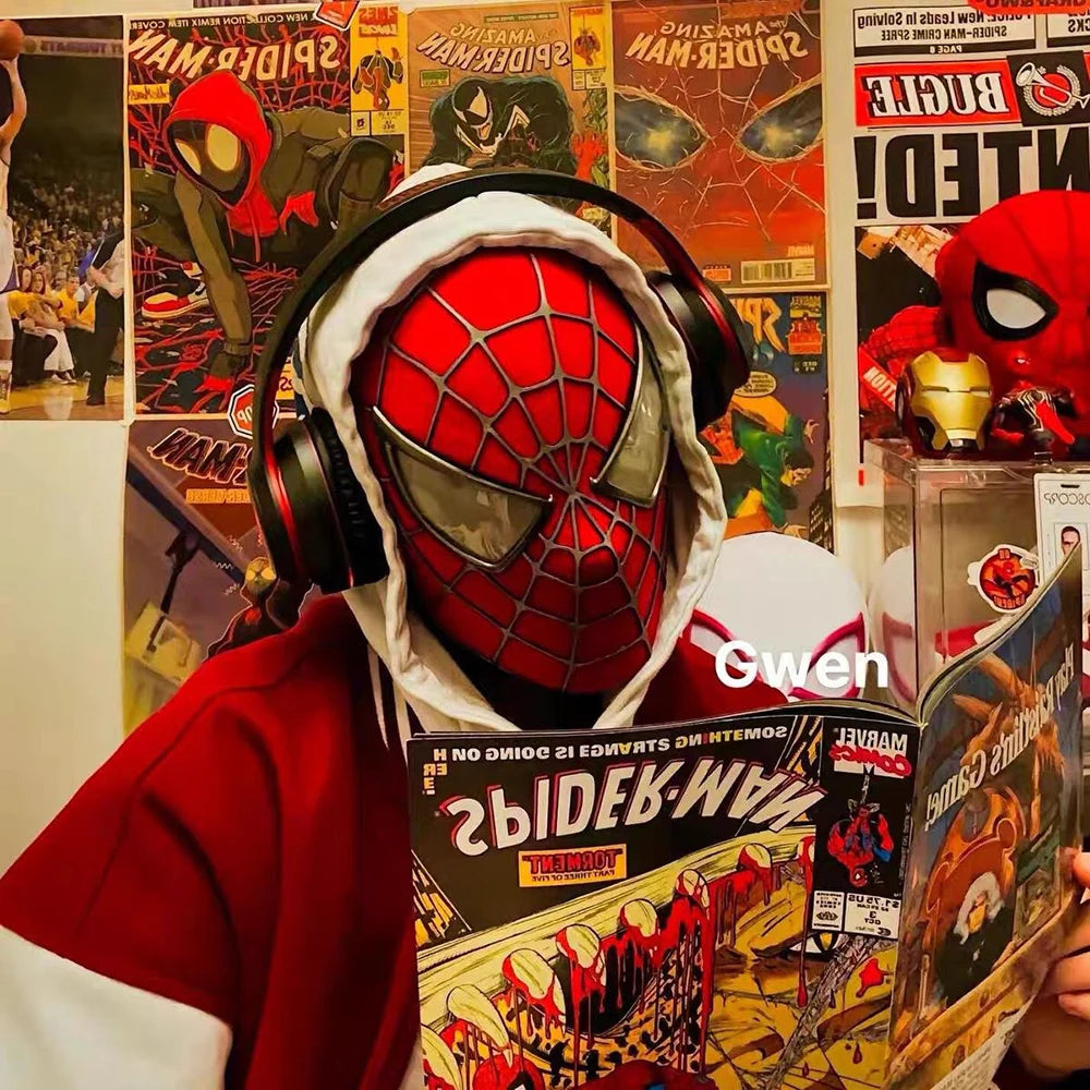Masque de Spiderman à Coque Dure avec Yeux Magnétiques pour Cosplay et Halloween