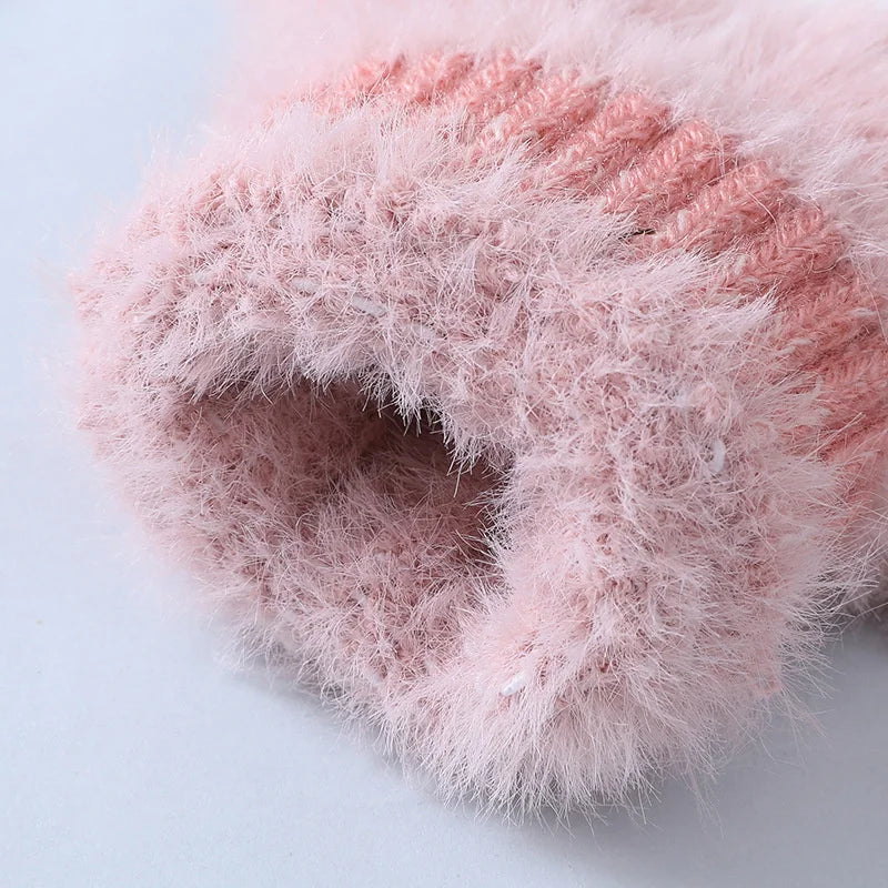Mitaines Douces sans Doigts en Minky avec Rabat – Accessoire Hiver Pratique et Chic pour Femmes, Tactile et Confortable 1