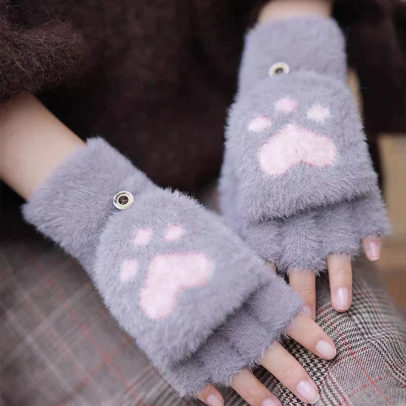 Mitaines Douces sans Doigts en Minky avec Rabat – Accessoire Hiver Pratique et Chic pour Femmes, Tactile et Confortable 4