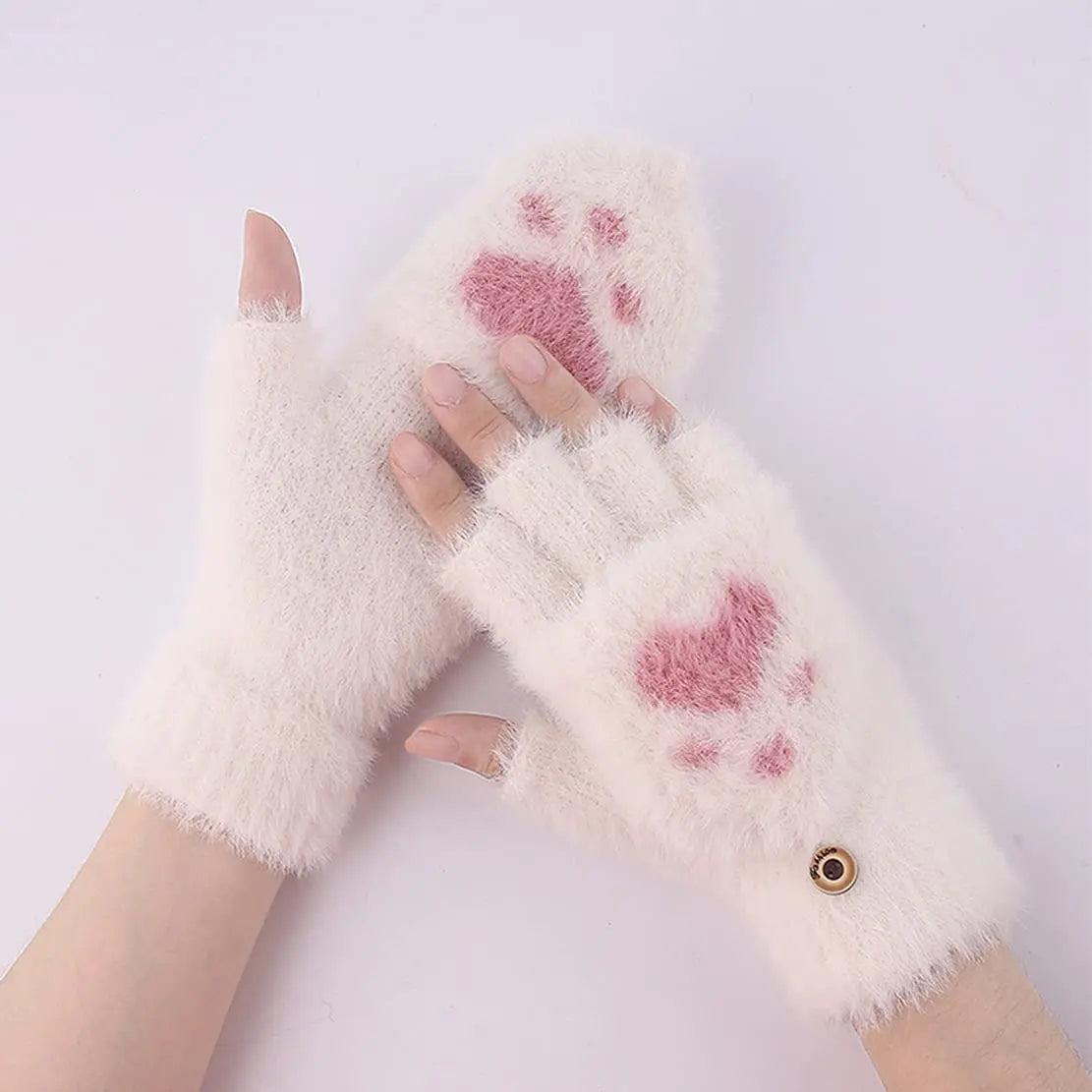 Mitaines Douces sans Doigts en Minky avec Rabat – Accessoire Hiver Pratique et Chic pour Femmes, Tactile et Confortable 6