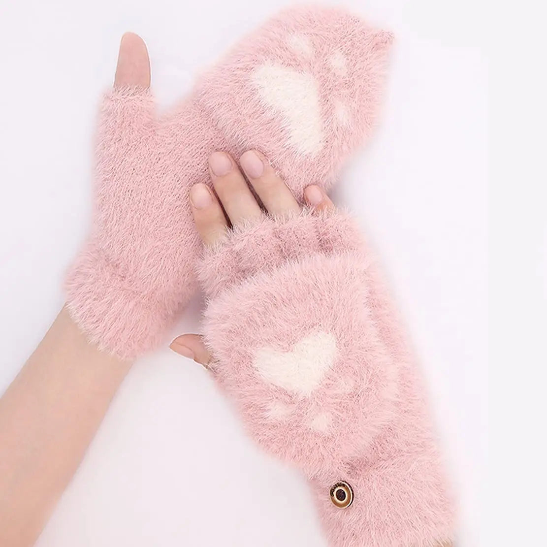 Mitaines Douces sans Doigts en Minky avec Rabat – Accessoire Hiver Pratique et Chic pour Femmes, Tactile et Confortable 7