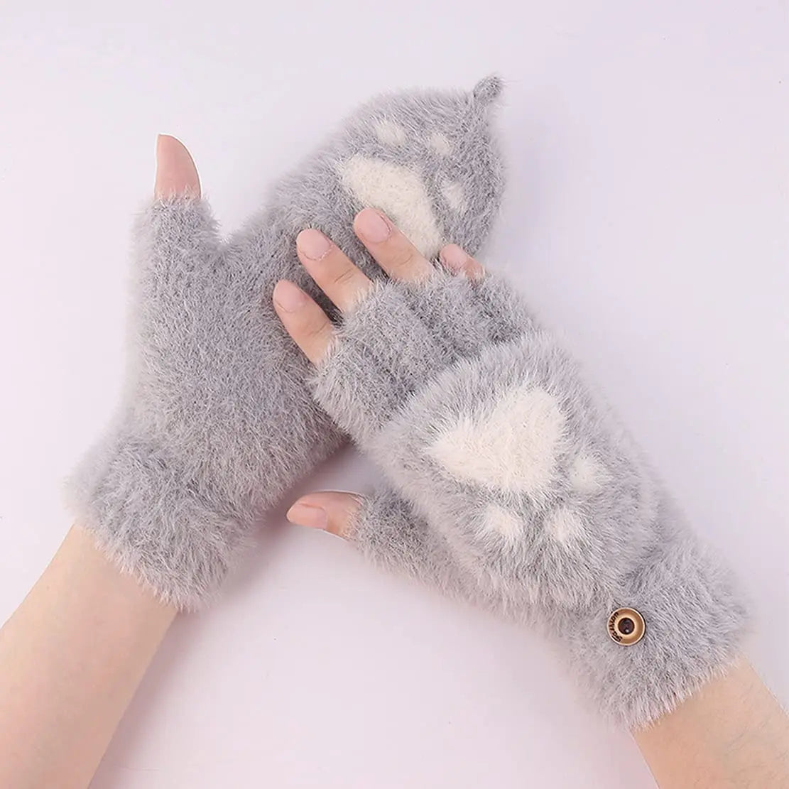 Mitaines Douces sans Doigts en Minky avec Rabat – Accessoire Hiver Pratique et Chic pour Femmes, Tactile et Confortable 8