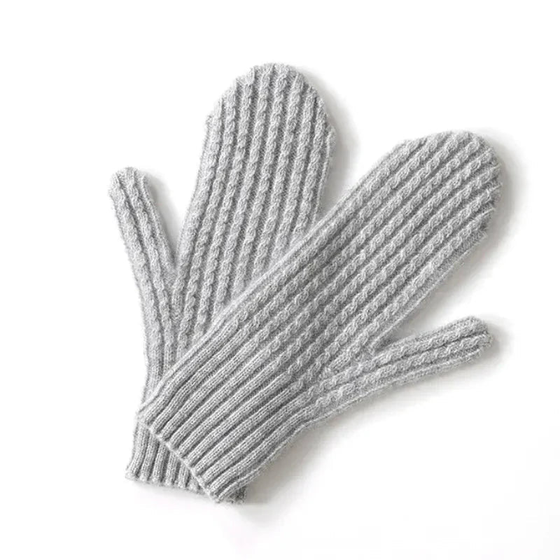 Mitaines en Laine pour Femme avec Poignet Côtelé Ajusté - Mitaine Tricot Femme Élégante et Confortable pour Hiver 2