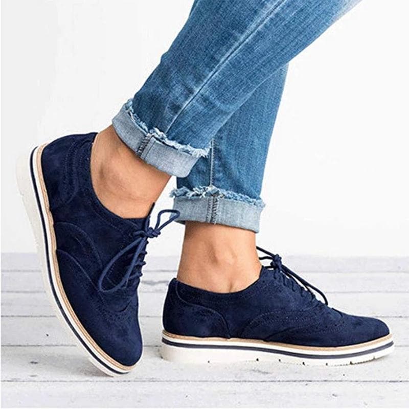 Lightweight Women's Lace Loafers – Durable Black Shoes for Work and Casual Outings