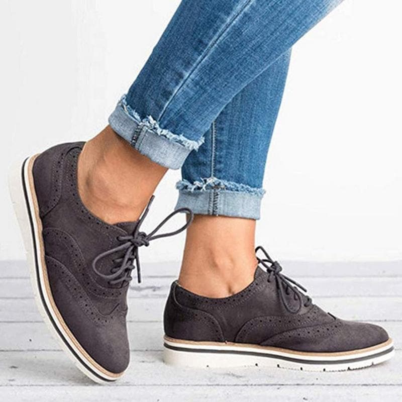 Lightweight Women's Lace Loafers – Durable Black Shoes for Work and Casual Outings