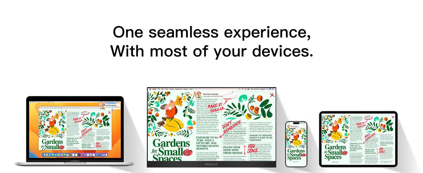 Portable Monitor 15.6 Inches Full HD 1080p with USB-C, HDMI and Built-in Speakers – Lightweight and Foldable