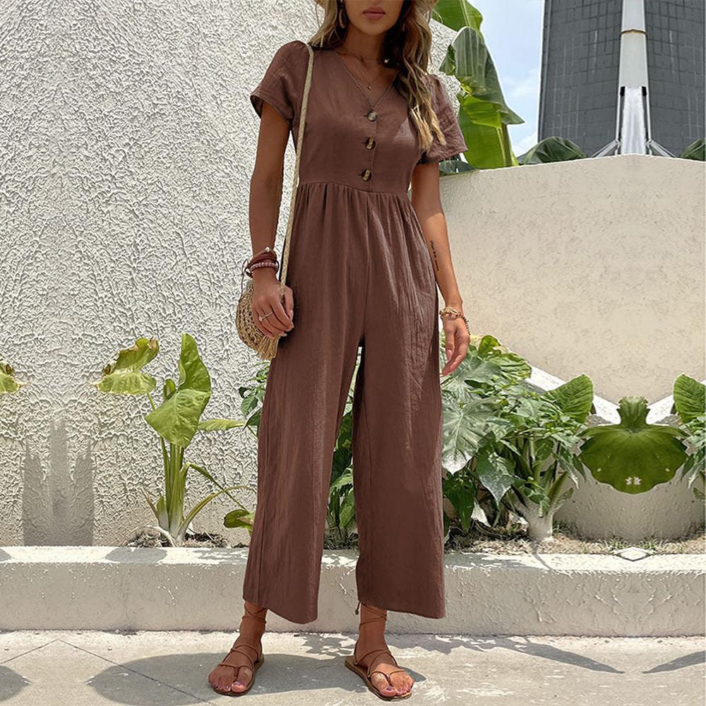 Variant image for Combinaison Femme Chic Beige Taille M Lin Ample-5